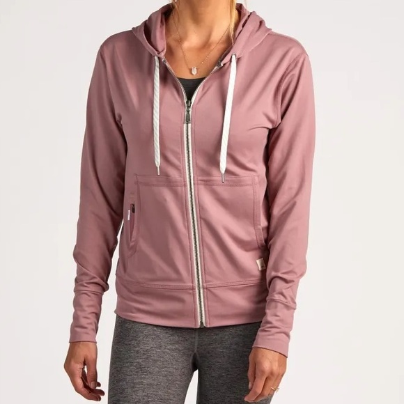 Vuori Dreamknit Halo Fullzip Hoodie Sz Medium Heather rose pink original style - Picture 1 of 6
